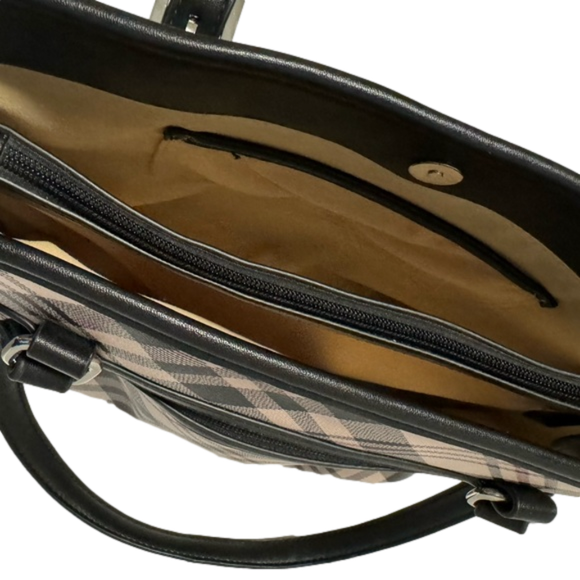 Giani Bernini Saffiano Plaid Medium Size Bag with Double Shoulder Straps - Picture 6 of 8